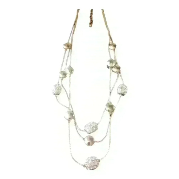 Women's gold crystal disc necklace - Picture 1 of 5